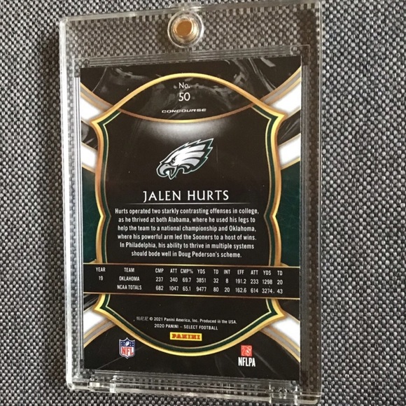 Jalen Hurts 2021 Panini Select 2021 Jalen Hurts Rookie Card Concourse ( … - Picture 2 of 2